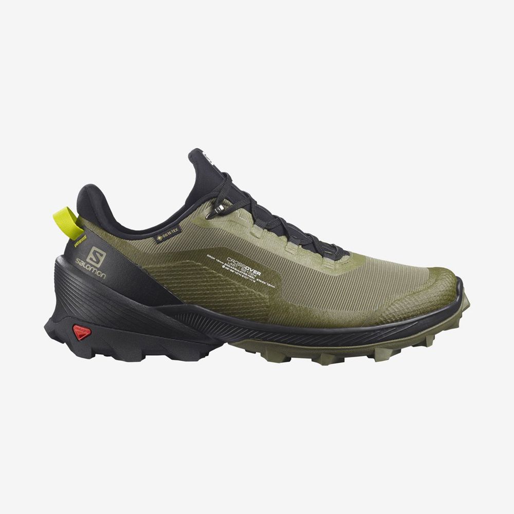 SALOMON CROSS OVER GTX Philippines - Men's Hiking Shoes - Green | 823569-KUQ